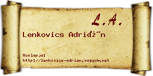Lenkovics Adrián névjegykártya